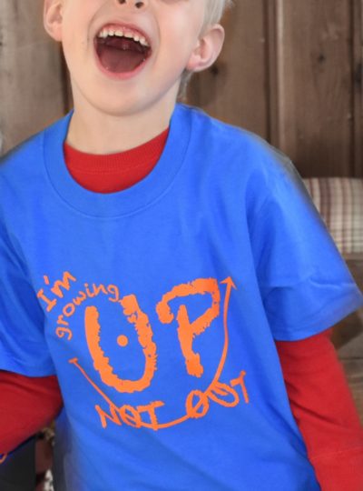 I’m Growing Up, Not Out Child T-shirts